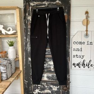 FIGS Black High Waisted Zamora Joggers - Size Small Regular
